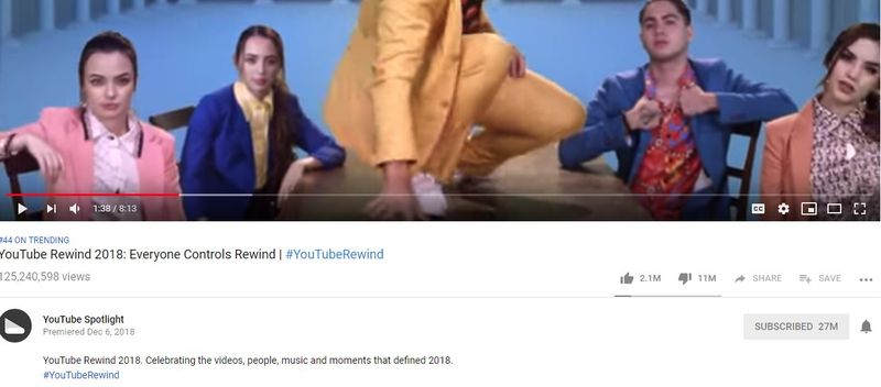 youtube terugspoelen 2018 meest gehate video op youtube